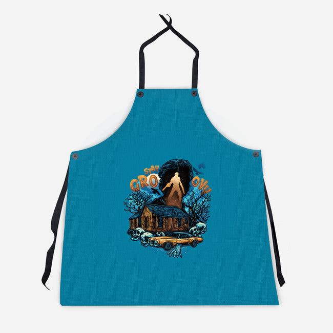 Spooky And Groovy-Unisex-Kitchen-Apron-glitchygorilla