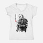 Crystal Lake Killer Sumi-e-Womens-V-Neck-Tee-DrMonekers