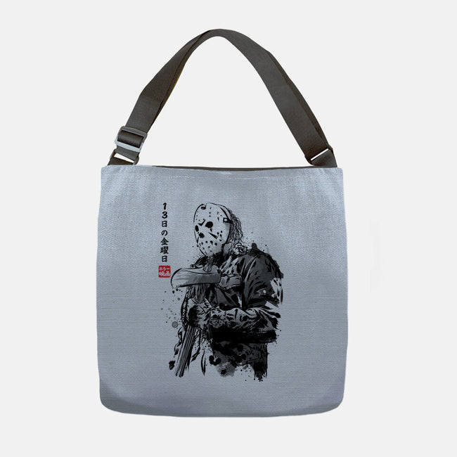 Crystal Lake Killer Sumi-e-None-Adjustable Tote-Bag-DrMonekers