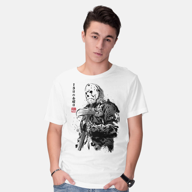 Crystal Lake Killer Sumi-e-Mens-Basic-Tee-DrMonekers