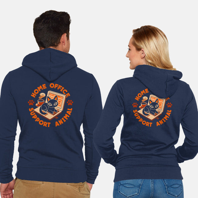 Home Office Animal Support-Unisex-Zip-Up-Sweatshirt-worlddominationforcats