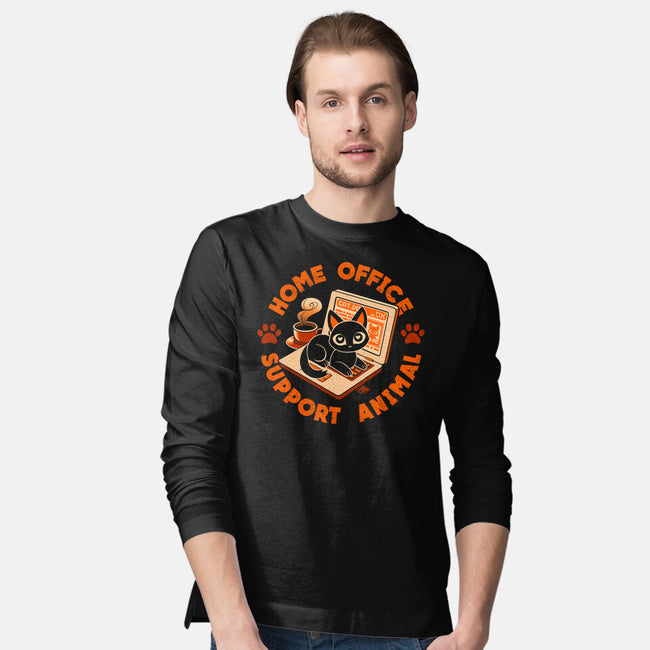 Home Office Animal Support-Mens-Long Sleeved-Tee-worlddominationforcats