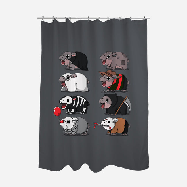 Scary Hippo-None-Polyester-Shower Curtain-Vallina84