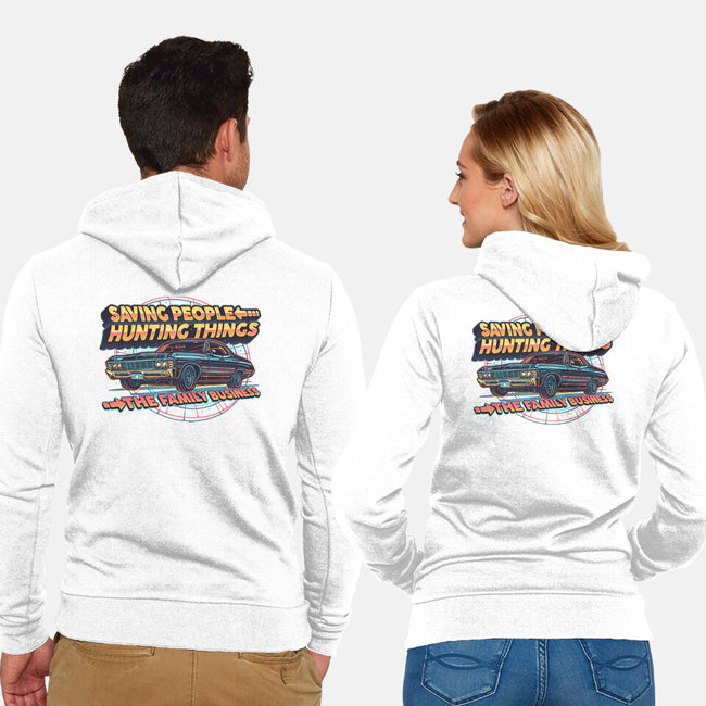 Family Business Vehicle-Unisex-Zip-Up-Sweatshirt-glitchygorilla