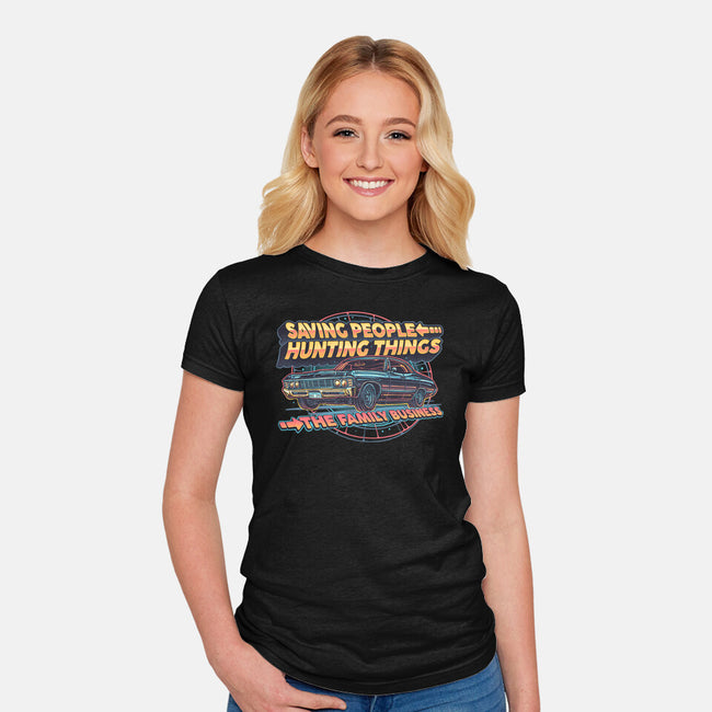 Family Business Vehicle-Womens-Fitted-Tee-glitchygorilla