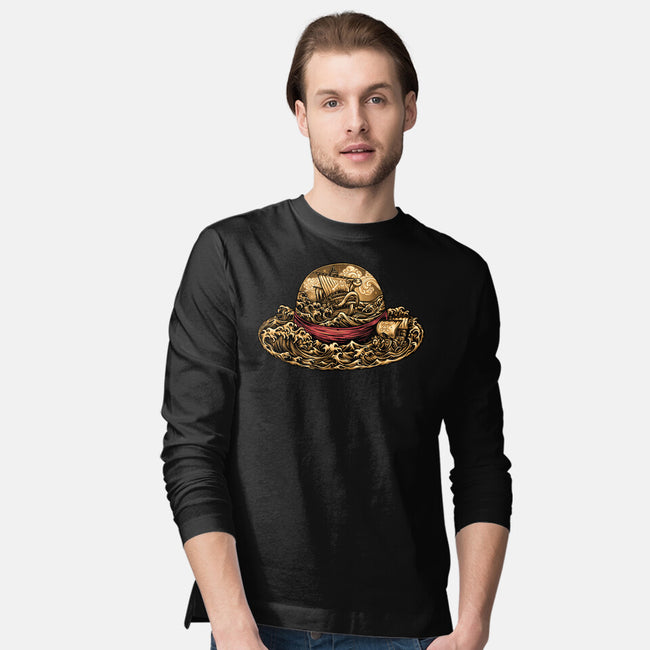 Pirate Hat-Mens-Long Sleeved-Tee-glitchygorilla