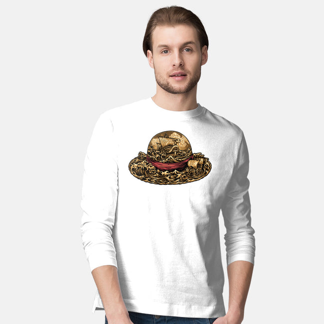 Pirate Hat-Mens-Long Sleeved-Tee-glitchygorilla