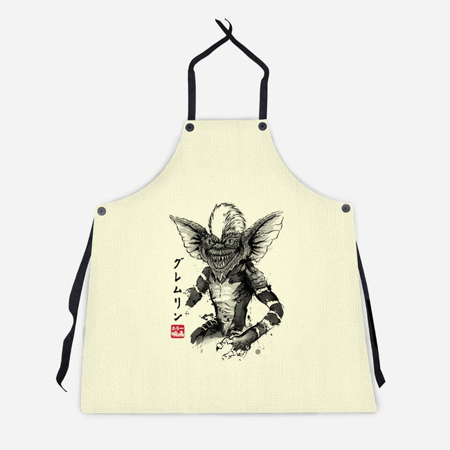 Kingston Falls Creature Sumi-e-Unisex-Kitchen-Apron-DrMonekers