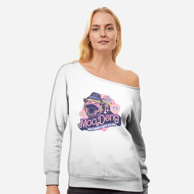 Just Wanna Sleep All Day-Womens-Off Shoulder-Sweatshirt-glitchygorilla