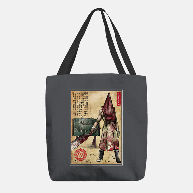 Pyramid Head Woodblock-None-Basic Tote-Bag-DrMonekers