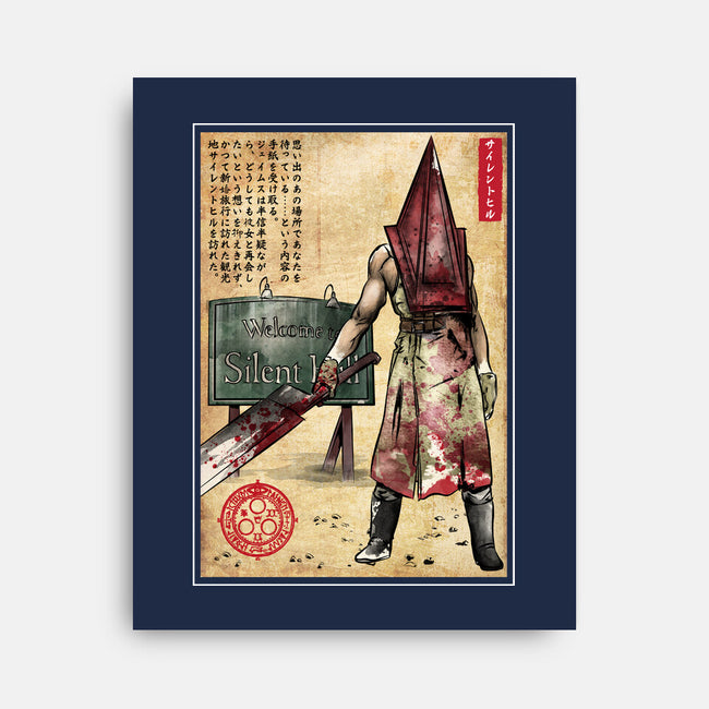 Pyramid Head Woodblock-None-Stretched-Canvas-DrMonekers