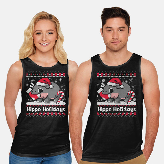 Hippo Holidays-Unisex-Basic-Tank-NemiMakeit