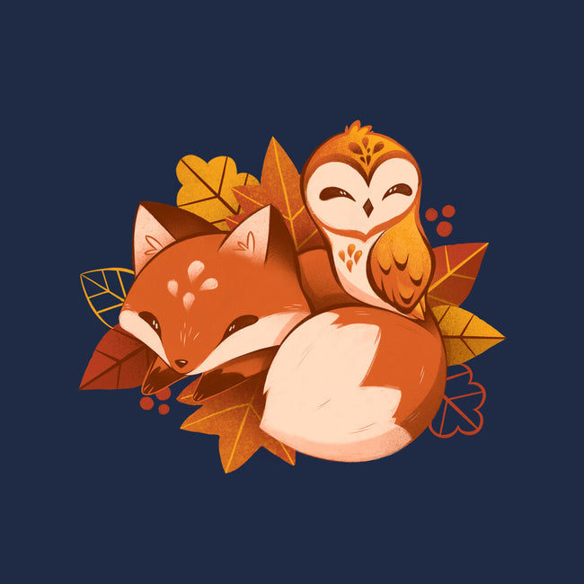 Fox And Owl Autumn-None-Matte-Poster-ricolaa