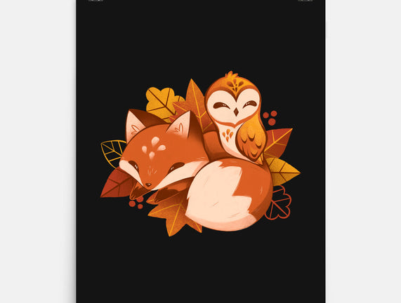 Fox And Owl Autumn