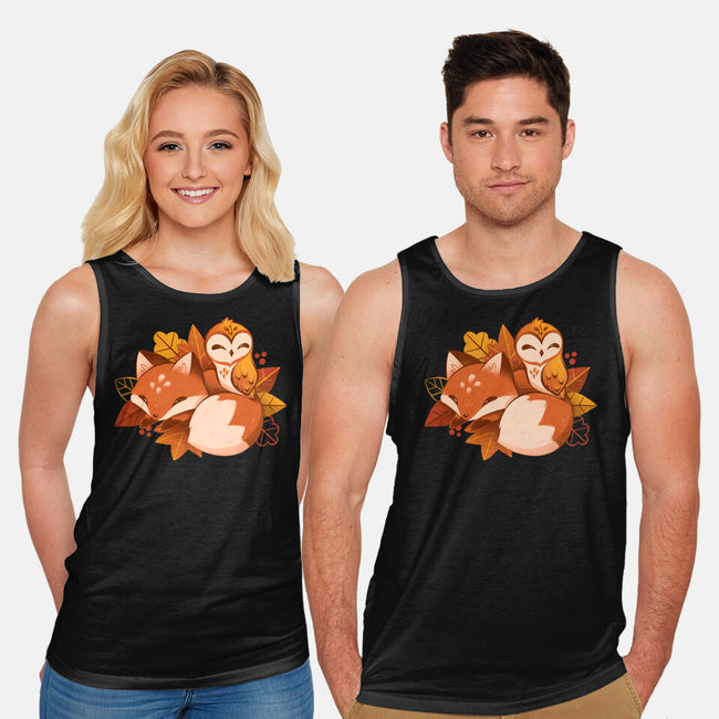 Fox And Owl Autumn-Unisex-Basic-Tank-ricolaa