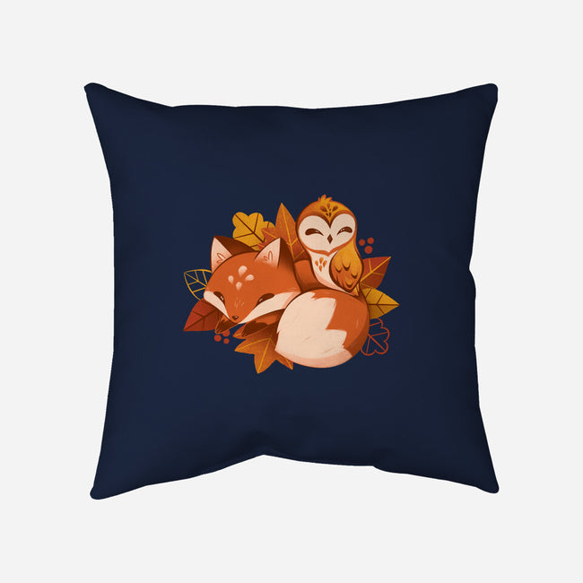 Fox And Owl Autumn-None-Removable Cover w Insert-Throw Pillow-ricolaa