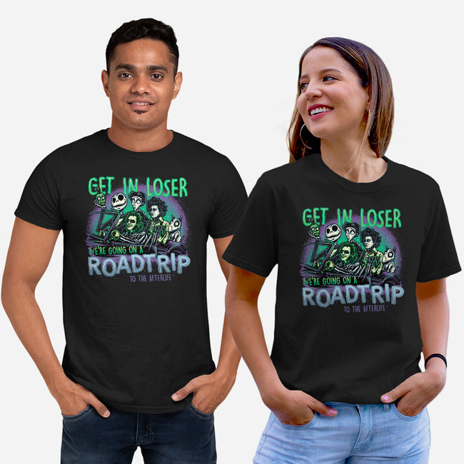 Road Trip To The Afterlife-Unisex-Basic-Tee-glitchygorilla