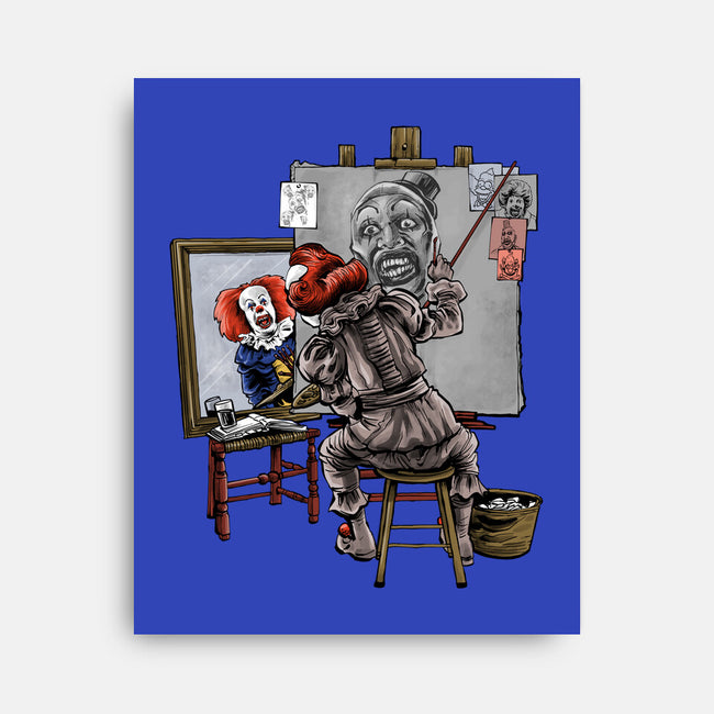 Triple Clown Portrait-None-Stretched-Canvas-zascanauta