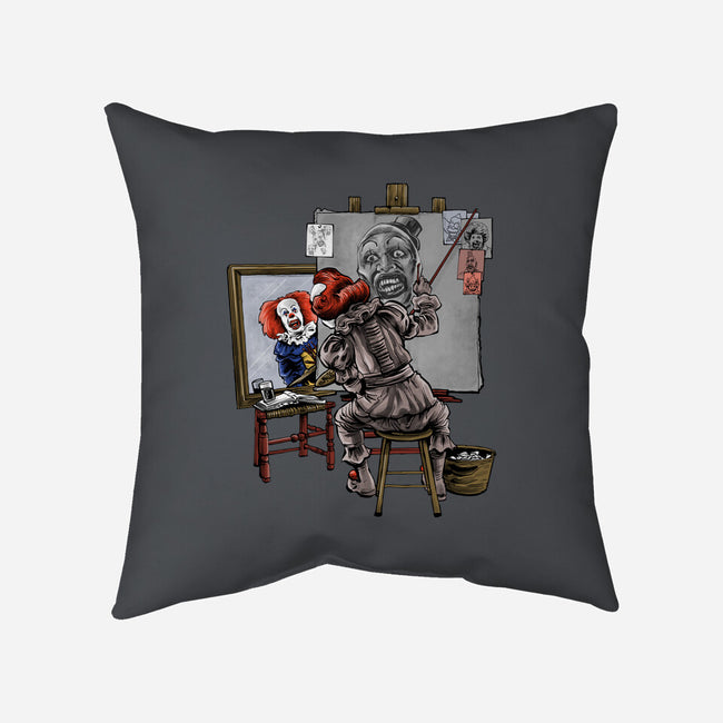 Triple Clown Portrait-None-Removable Cover w Insert-Throw Pillow-zascanauta