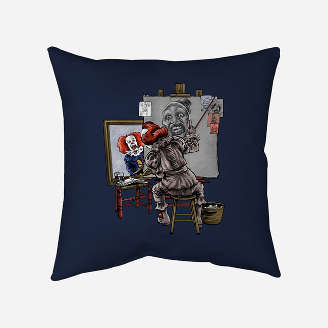 Triple Clown Portrait-None-Removable Cover w Insert-Throw Pillow-zascanauta