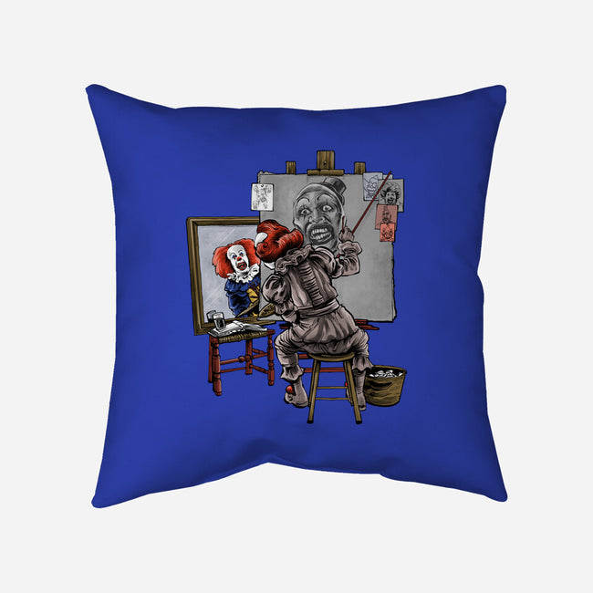 Triple Clown Portrait-None-Removable Cover w Insert-Throw Pillow-zascanauta