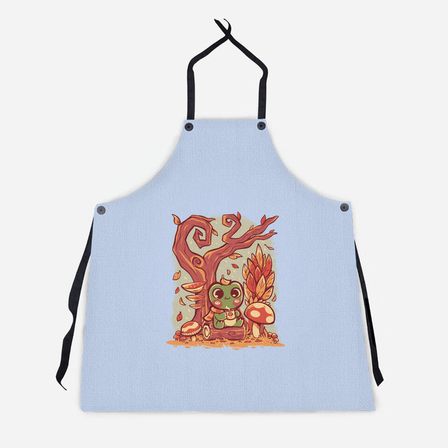 Cozy Autumn Days Frog-Unisex-Kitchen-Apron-TechraNova