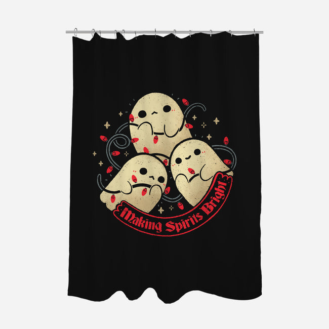 Cute Ghosts Making Spirits Bright-None-Polyester-Shower Curtain-xMorfina