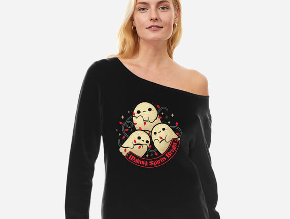 Cute Ghosts Making Spirits Bright