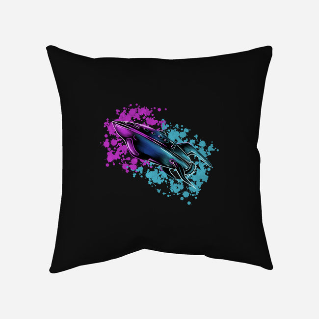 Neon Spaceship-None-Removable Cover w Insert-Throw Pillow-nickzzarto