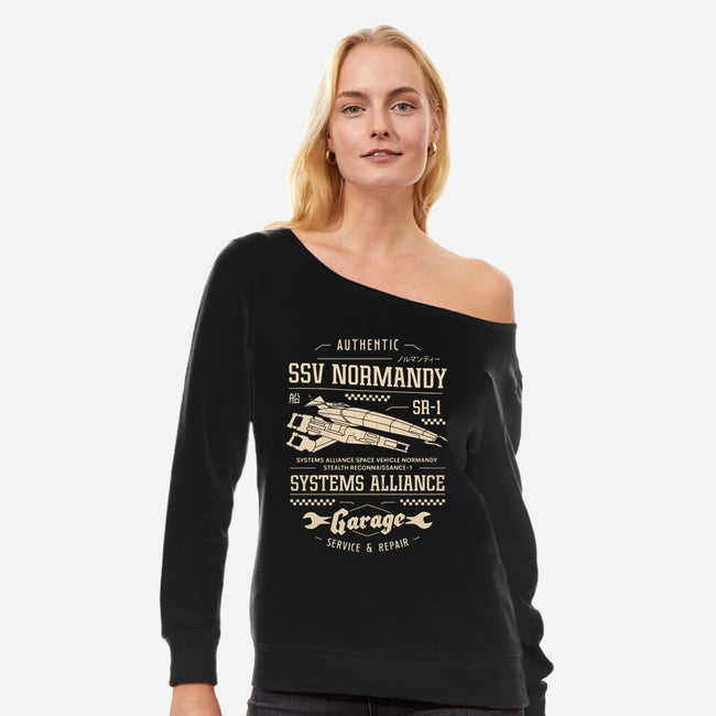 SSV Normandy Garage-Womens-Off Shoulder-Sweatshirt-LAGELANTEE