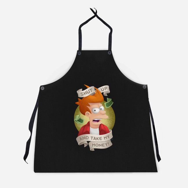 Shut Up And Take My Money-Unisex-Kitchen-Apron-ChristaDoodles