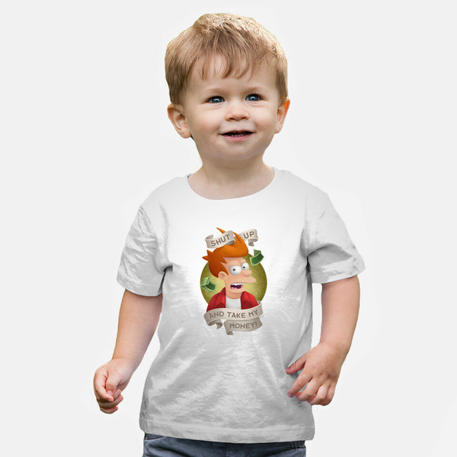 Shut Up And Take My Money-Baby-Basic-Tee-ChristaDoodles