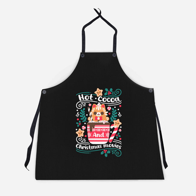 Hot Cocoa And Christmas Movies-Unisex-Kitchen-Apron-NemiMakeit