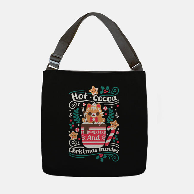 Hot Cocoa And Christmas Movies-None-Adjustable Tote-Bag-NemiMakeit