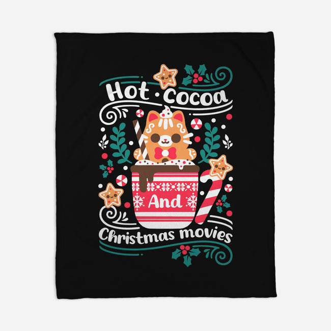 Hot Cocoa And Christmas Movies-None-Fleece-Blanket-NemiMakeit