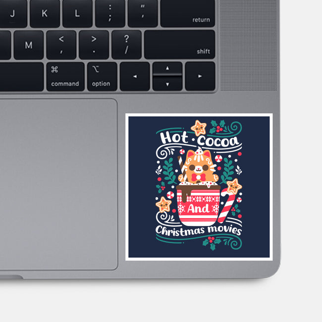 Hot Cocoa And Christmas Movies-None-Glossy-Sticker-NemiMakeit