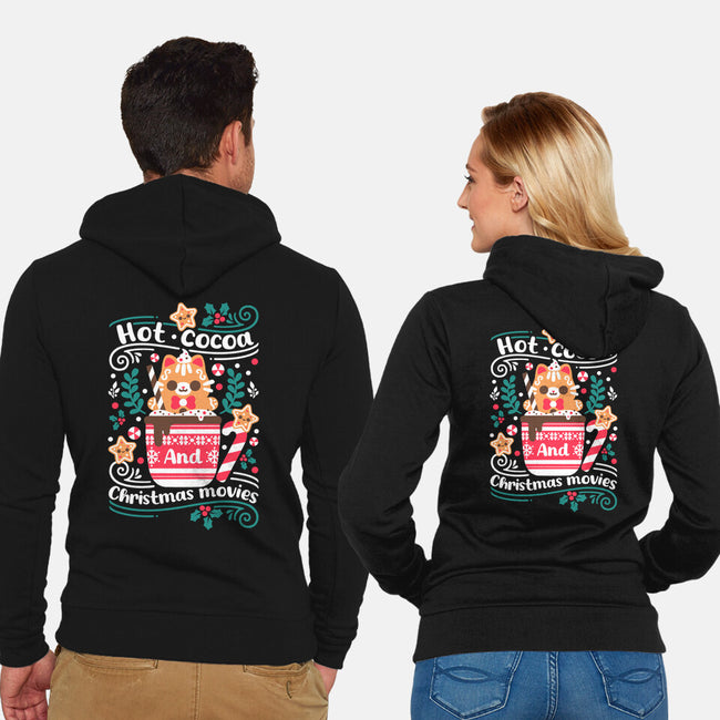 Hot Cocoa And Christmas Movies-Unisex-Zip-Up-Sweatshirt-NemiMakeit