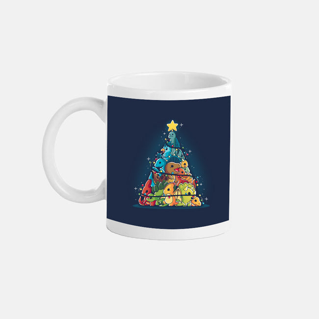 Christmas Tree Dinosaurs-None-Mug-Drinkware-Vallina84