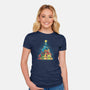 Christmas Tree Dinosaurs-Womens-Fitted-Tee-Vallina84