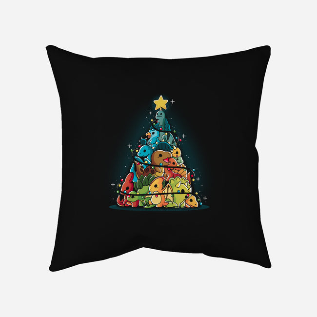 Christmas Tree Dinosaurs-None-Removable Cover w Insert-Throw Pillow-Vallina84