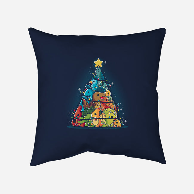 Christmas Tree Dinosaurs-None-Removable Cover w Insert-Throw Pillow-Vallina84