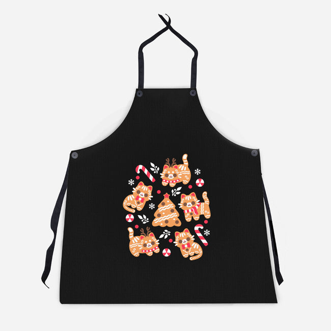 Gingerbread Cats-Unisex-Kitchen-Apron-NemiMakeit