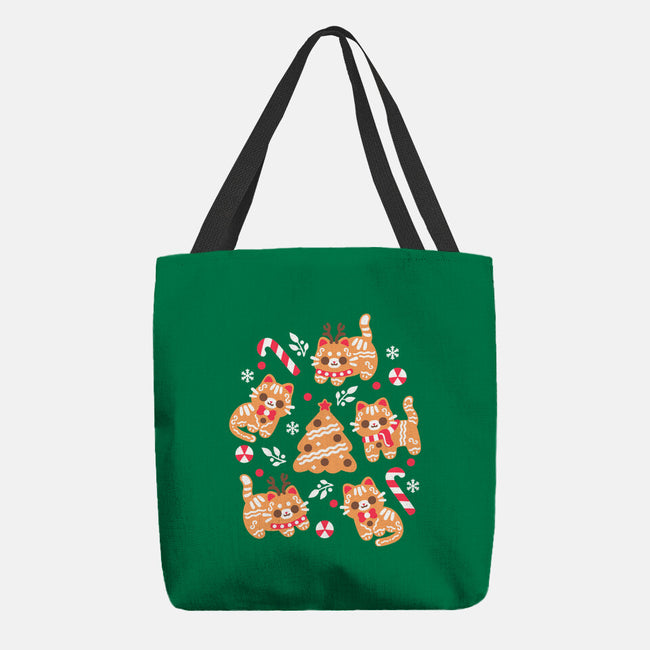 Gingerbread Cats-None-Basic Tote-Bag-NemiMakeit