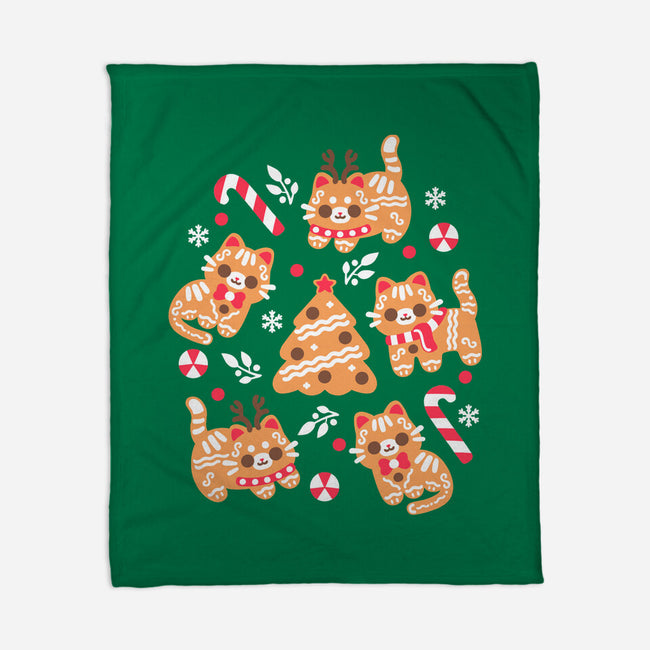 Gingerbread Cats-None-Fleece-Blanket-NemiMakeit