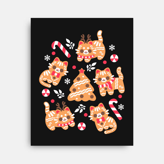 Gingerbread Cats-None-Stretched-Canvas-NemiMakeit