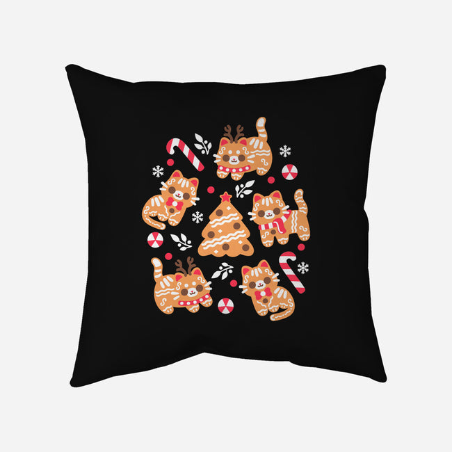 Gingerbread Cats-None-Removable Cover w Insert-Throw Pillow-NemiMakeit