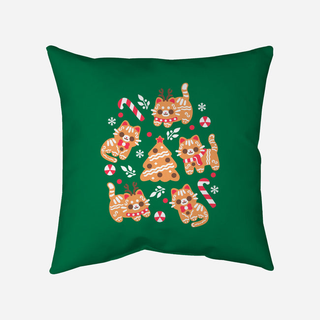 Gingerbread Cats-None-Removable Cover w Insert-Throw Pillow-NemiMakeit