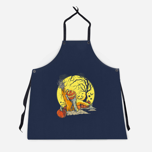 Halloween Rise-Unisex-Kitchen-Apron-Green Devil