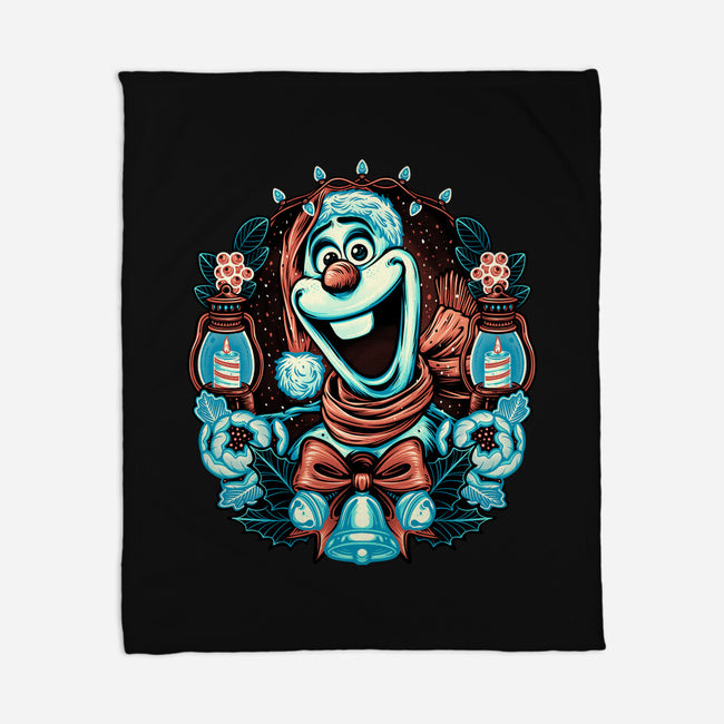 Christmas Snowman-None-Fleece-Blanket-glitchygorilla