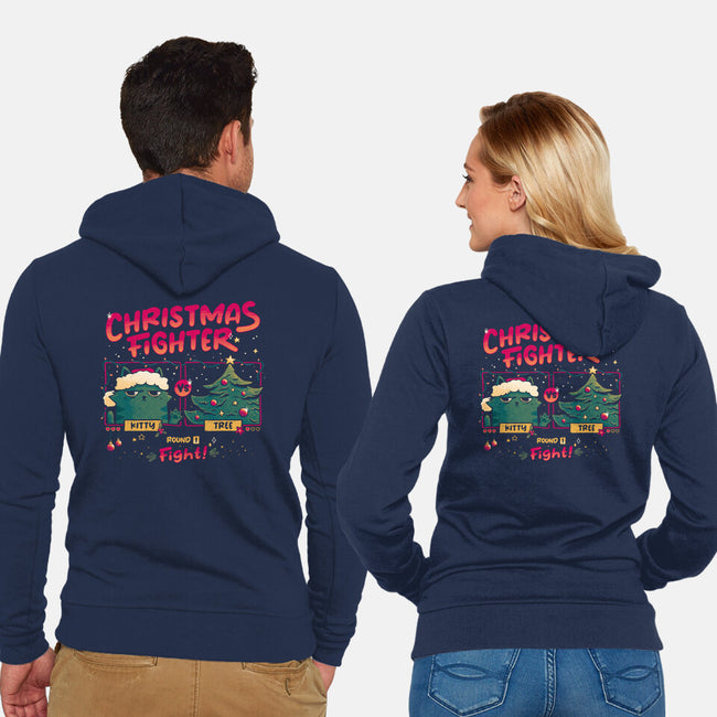 Christmas Fighter-Unisex-Zip-Up-Sweatshirt-teesgeex